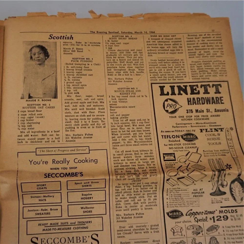 Sentinel 1964 Newspaper Cook Book Section 1967 McCall's Recipes Magazine